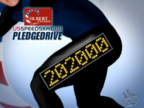 The Colbert Report has raised 202,000 for US Speedskating