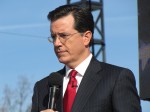 Stephen Colbert at podium during Formidable Opponent
