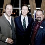 Aaron Poser, Artistic Director of TRTC, Stephen Colbert, Tom Werder, Managing Director of TRTC Aaron Poser, Artistic Director of TRTC, Stephen Colbert, Tom Werder, Managing Director of TRTC
