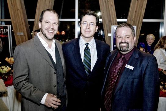 Aaron Poser, Artistic Director of TRTC, Stephen Colbert, Tom Werder, Managing Director of TRTC
