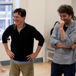 Stephen Colbert and Craig Bierko rehearsing Company