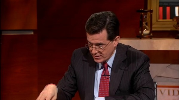 Feb 23 2011_hair Stephen Colbert looking over his glasses