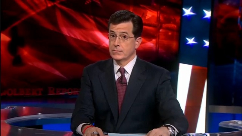 Feb01_2011_MaroonTie Stephen Colbert on February 1 2011