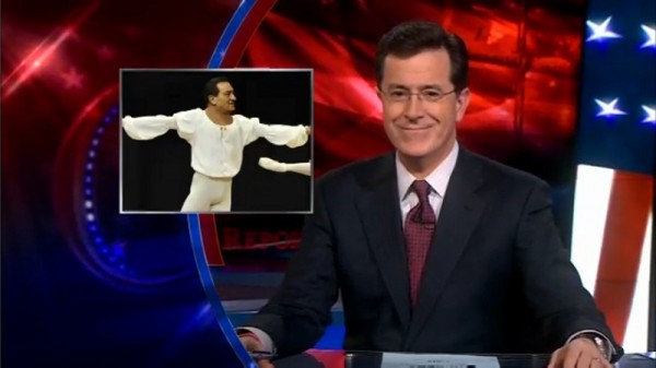 Feb01_2011_Mubarak Stephen Colbert and Diva Mubarak