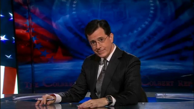 Feb02_2011_GraypatternedTie Stephen Colbert on February 2 2011