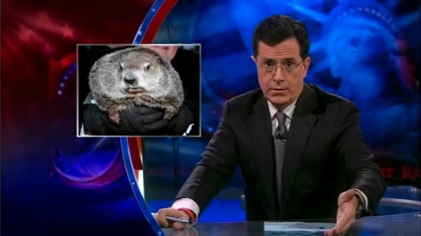 Feb02_2011_Groundhog Groundhog day for Stephen Colbert