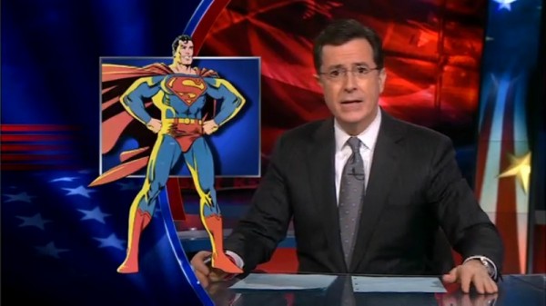 Feb02_2011_Superman Stephen Colbert worries about Superman