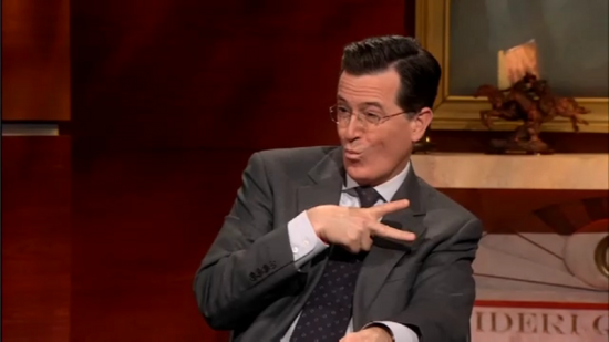 Stephen Colbert, looking cool doing charity work