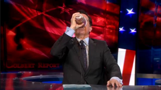 Stephen Colbert chugs 40 oz of Super Big Gulp