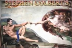 Stephen Colbert in his Raging Art On