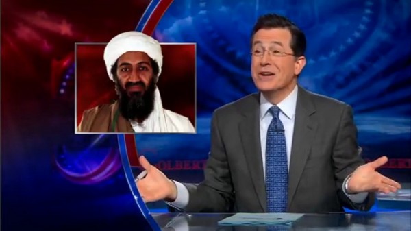 May 10_2011_0007_toosoon Stephen Colbert acknowleding that his Bin Laden eye joke might be too soon