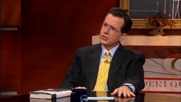 May 12_2011_0006_projecting Stephen Colbert projects his dog questions on John Bradshaw