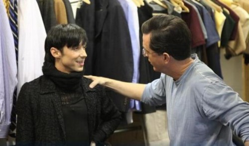 Stephen Colbert meets Johnny Weir Stephen Colbert meets Johnny Weir
