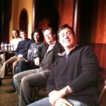 Peter Grosz, Peter Gwinn, Allison Silverman, Tom Purcell and Stephen Colbert at the Second City 'Colbert Report' panel