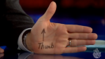 Stephen Colbert has a thumb