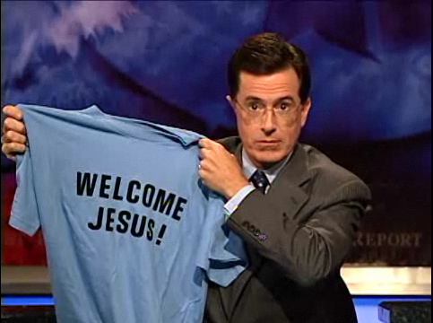 Welcome Jesus! Stephen Colbert Rapture T-Shirt