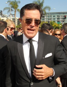 Stephen Colbert in aviator sunglasses on the Emmy Red Carpet - 2010 Stephen Colbert in aviator sunglasses on the Emmy Red Carpet - 2010