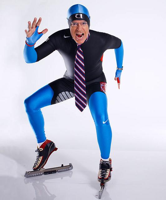 Speedskaing Stephen Colbert - Michael O'Neill for SI