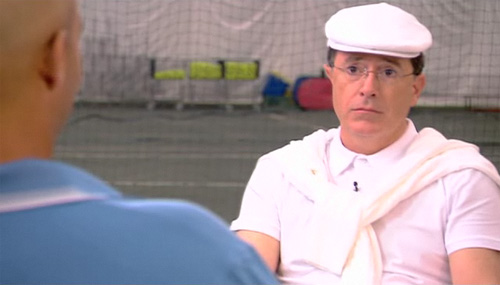 All white tennis outfit - Stephen Colbert All white tennis outfit - Stephen Colbert