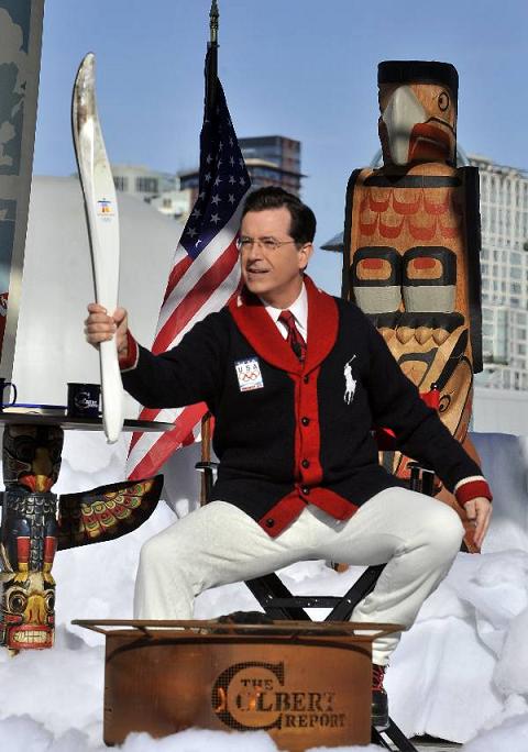 Stephen Colbert in Vancouver - photo by Ian Lindsay for Canwest News Service
