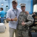 Stephen Colbert and Sgt Benari Poulten