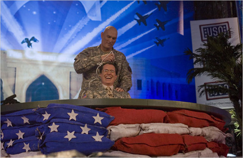 Stephen Colbert receives buzzcut Photo Credit: Moises Saman for The New York Times