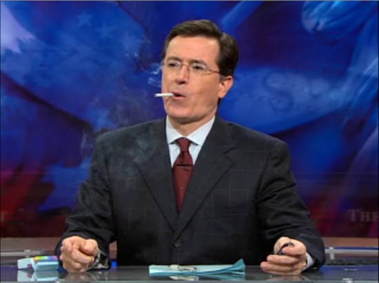 Stephen Colbert - December 2 2009 - smoking Stephen Colbert - December 2 2009 - smoking