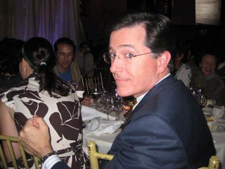 Huffington Post\'s Rachel Sklart meets Stephen Colbert at the Webby awards Huffington Post\'s Rachel Sklart meets Stephen Colbert at the Webby awards