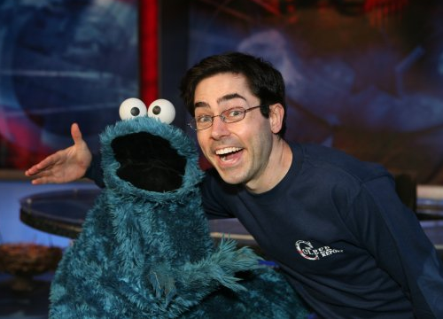 Mark Malkoff and Cookie Monster