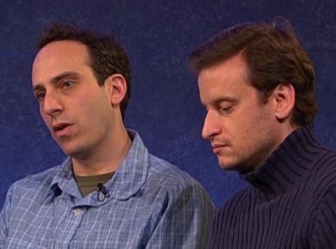 Peter Grosz and Barry Julien at the Paley Center Colbert Report writers panel