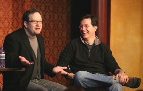 Stephen Colbert 'Second City' Panel - December 12, 2009 Tom Purcell and Stephen Colbert - Second City Colbert Report panel