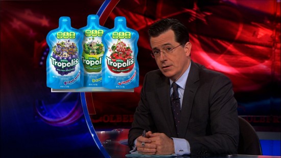 Stephen Colbert in 'Thought for Food' - Colbert Report, January 13, 2011 Stephen Colbert Liquid Fruit