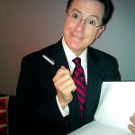 Stephen Colbert backstage at the Colbert Report