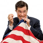 Stephen Colbert sews flag