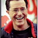 Stephen Colbert blue vest smile