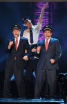 Stephen Colbert (L) and Steve Carell perform onstage at Comedy Central's Night Of Too Many Stars