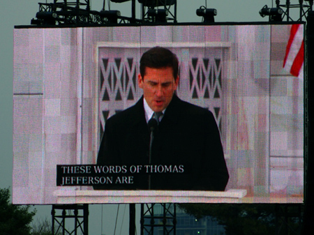 Steve Carell speaks at the Inaugural Celebration. Click on the image to enlarge.