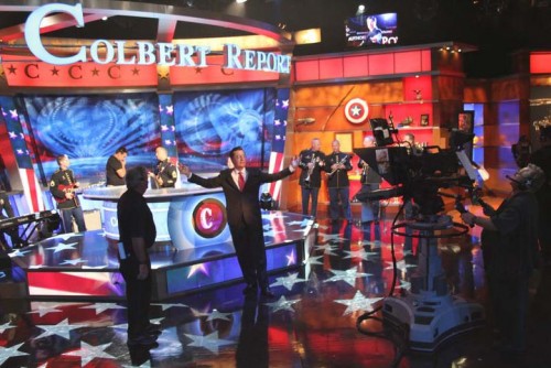 Stephen Colbert on the set of the Colbert Report Stephen Colbert on the set of the Colbert Report